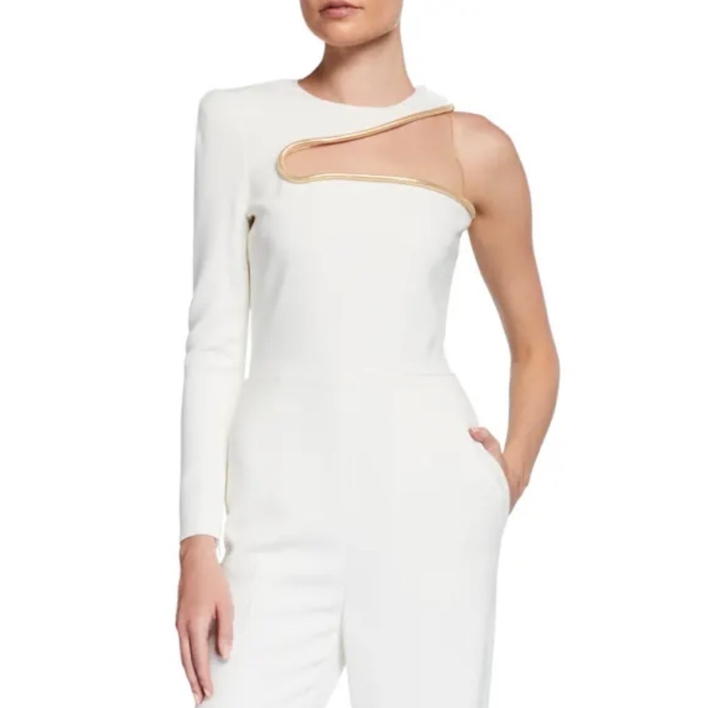 NWT Stella McCartney Lyta One Sleeve Cutout Jumpsuit White Sz 38